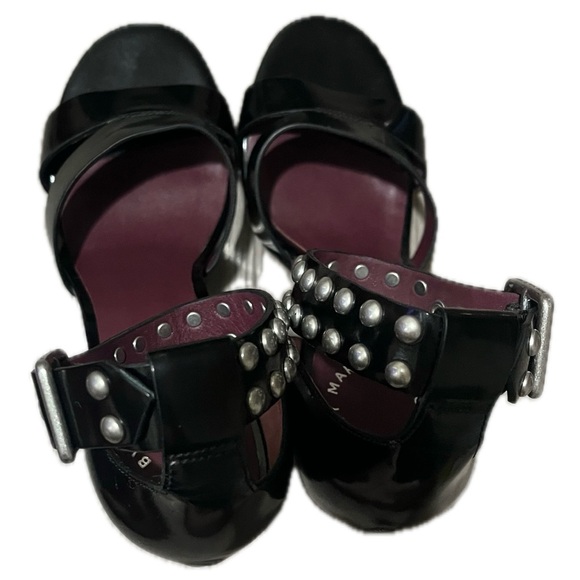 Marc Jacobs Black and Plum Heels with Studded Ankle Strap, Size 8 - Picture 4 of 9